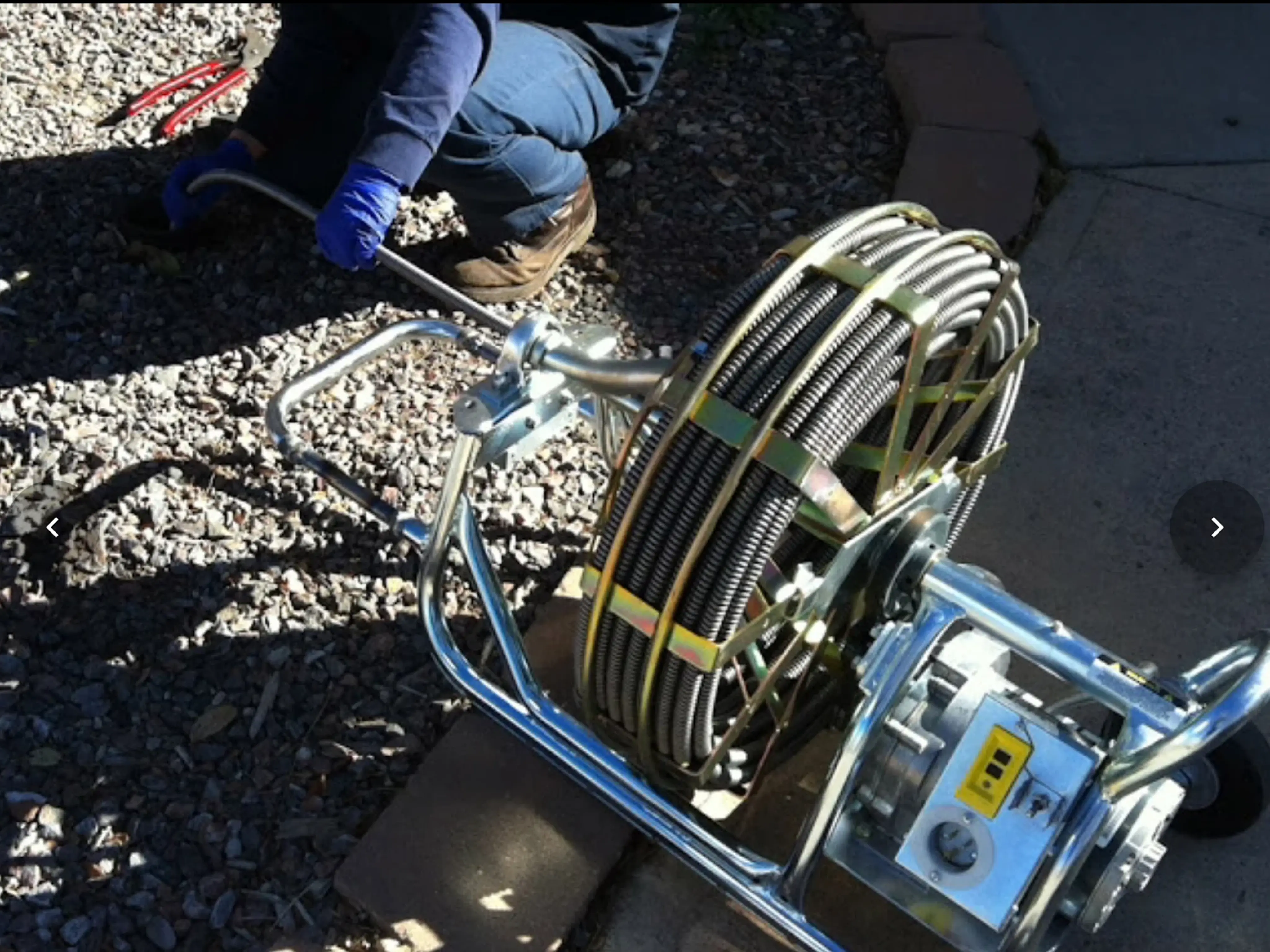 Technician preparing pipe relining